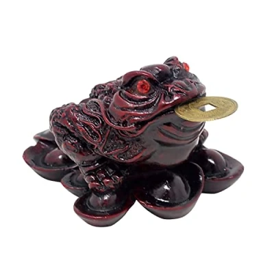Afbeelding van CRAPaUD Feng Shui chinois trois pieds monnaie, grenouille, le Patrimoine W gratis Mxsabrina Red String Armband D1057 de juanxian