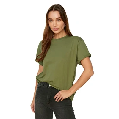 Afbeelding van Trendyol TWOSS20TS0134 Volwassenen Vrouwen T shirt single Khaki S