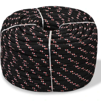 Afbeelding van Boot touw 8 mm 500 m polypropyleen zwart