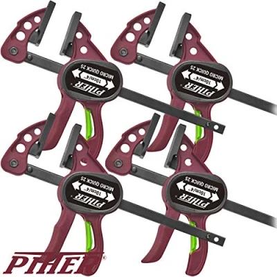 Afbeelding van 2 paar Piher Micro snelklemmen met één hand, 20 cm, schroefklemmen, spanner, spreidklem