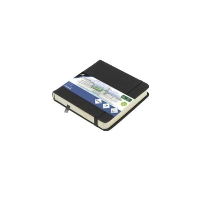 Afbeelding van Kangaro schetsboek 12x12cm zwart PU hardcover met elastiek en lint K 861200