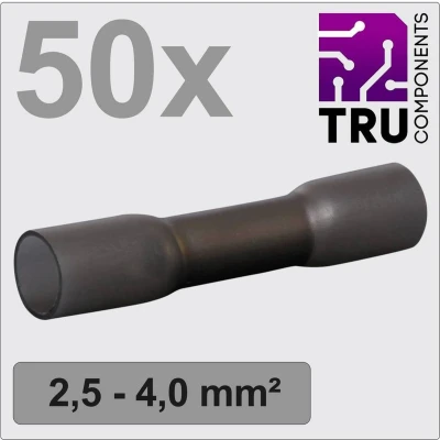 Afbeelding van TRU COMPONENTS TC 12888408 Stootverbinder Met krimpkous 2.5 mm² 4 Volledig geïsoleerd Zwart 50 stuk(s)