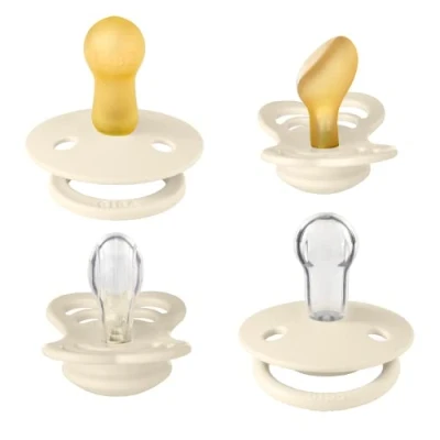 Afbeelding van BiBS Try it Collection Fopspenen Fase 2 Ivory 4 stuks