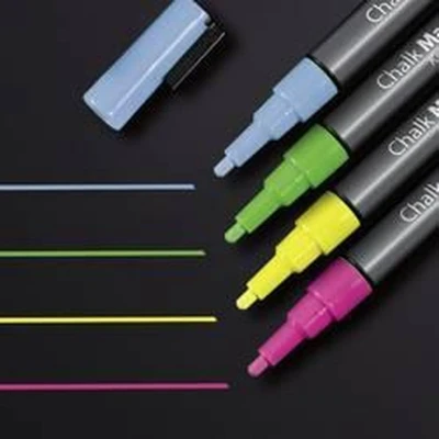Afbeelding van Krijtmarker Sigel 1 2mm afwasbaar roze/groen/geel/blauw