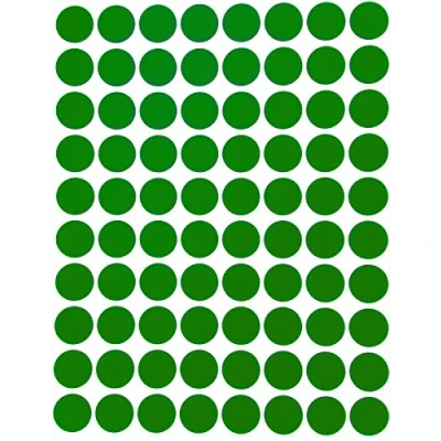 Afbeelding van Royal Green 13 mm groene zelfklevende etiketten ronde cirkels kleine stip 1,3 cm diameter stickers voor kantoor, school, kalenders, kleurcodering, verpakking van 1200 stuks