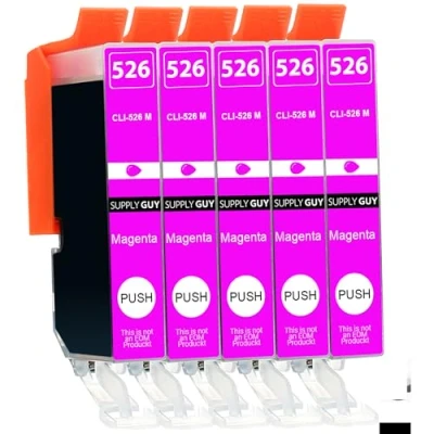 Afbeelding van Supply Guy 5 Inktpatronen met chip compatibel Canon CLI 526 Magenta voor IP4850 IP4950 IX6550 MG5150 MG5250 MG5340 MG5350 MG6150 MG6250 MG8150 MG8240 MG8250 MX715 MX885 MX895