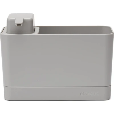 Afbeelding van SinkSide Aanrecht Organiser Set, Aanrechtbakje en Zeepdispenser Mid Grey