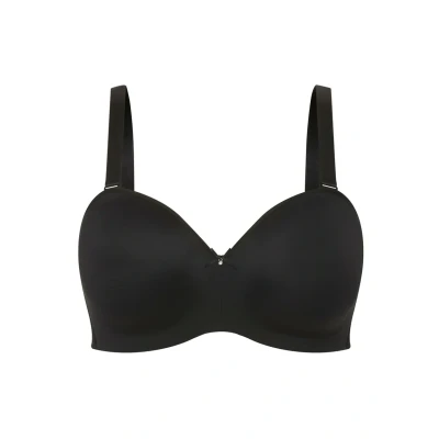 Afbeelding van Ulla Popken Soutiengorge À Bonnets SOUPLES. Bretelles AMOVIBLES. Bonnet CE. Pushup BH, Dames, Maat: 90C, Noir