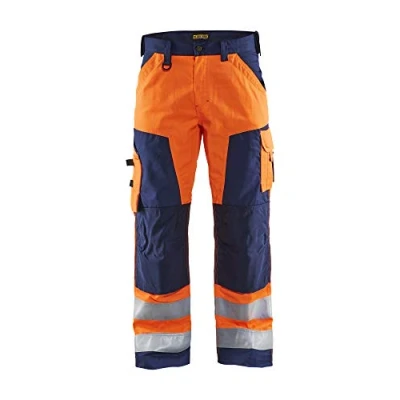 Afbeelding van Blaklader Werkbroek High Vis zonder spijkerzakken 1566 1811 Oranje/Marineblauw C58