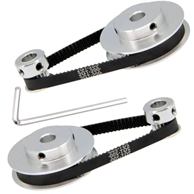 Afbeelding van TUZUK GT2 Synchrone wiel 20 en 60 tanden, boring van 8 mm, aluminium tandriemschijf met 2 stuks lengte, 200 mm breedte, 6 riem (20 60T 8B 6)