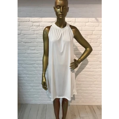 Afbeelding van Halterjurk Offwhite One Size (Maat 36 t/m 40/42)