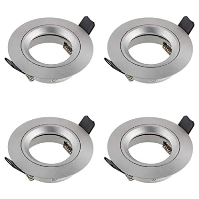 Afbeelding van SEBSON 4x Inbouwspot incl. GU10 Fitting (LED/Halogeen) Boorgat Ø65mm, Zilver Mat Aluminium, Plafondspot Ø80x24mm