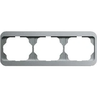 Afbeelding van Abb busch jaeger alpha nea 3 voudig afdekraam voor wandgoot montage hori klem mat titanium metaal geanodiseerd ip20 2cka001754a4394