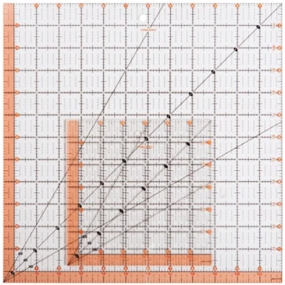 Afbeelding van Fiskars Square Acrylic Ruler, 2 delige vierkante acryl liniaal, set, kleurloos, basic