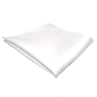 Afbeelding van TigerTie Geweven designer satijn zijden pochet effen doek 100% zijde, wit zuiver