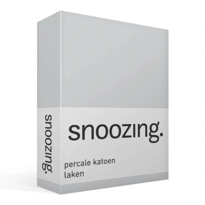 Afbeelding van Snoozing Laken Lits jumeaux Percale katoen 280x300 cm Grijs