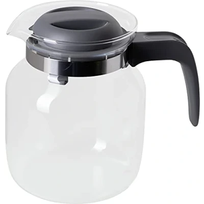 Afbeelding van Wenco Glazen koffiepot/theepot met kunststof deksel, 1,25 l, glas/kunststof, transparant/grijs