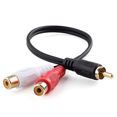 Afbeelding van Audiokabel mono, 2x RCA bus stekker, 0,20 m, cablepelado®