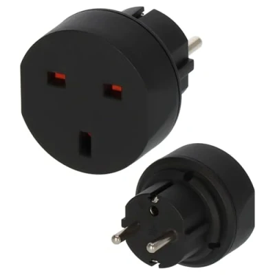 Afbeelding van Brennenstuhl reisstekker / reisadapter (reisstekkeradapter voor: Euro stopcontact en Engeland stekker) kleur: zwart