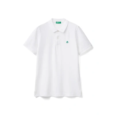 Afbeelding van United Colors of Benetton Short Sleeve WITH LOGO Patch ON LEFT Breast Poloshirt, Heren, Maat: XL, White
