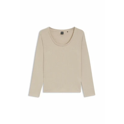 Afbeelding van BOSS Pyjamashirt, Dames, Maat: Medium, Light beige