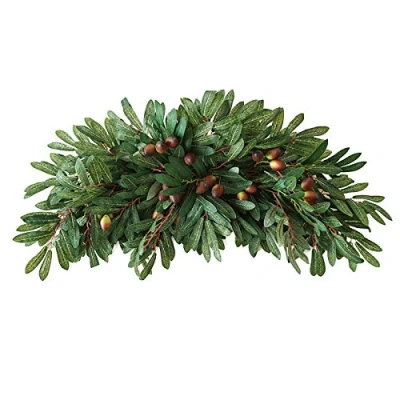 Afbeelding van RSTYS 30 Inch Olijf Krans, Kunstmatige Lente Zomer Krans voor Voordeur Restaurant Muur Decor