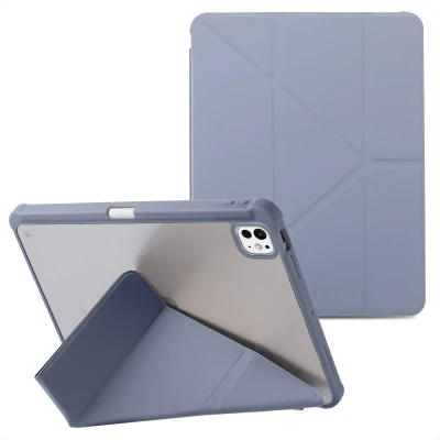 Afbeelding van Apple iPad Pro 13 (2024) M4 Hoes: imoshion Origami bookcase 2.0 Lavender Kunstleder Tablet Hoezen