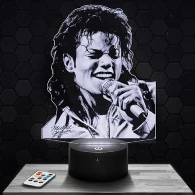 Afbeelding van nachtlampje touchscreen Michael Jackson lamp 3D LED illusie cadeau idee Kerstmis verjaardag jongens meisjes kinderkamer volwassenen