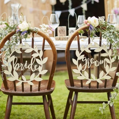 Afbeelding van Ginger Ray Stoeldecoratie Bride / Groom