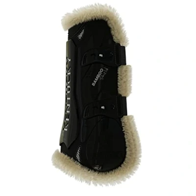 Afbeelding van Kentucky Horsewear Vegan bont Peesbeschermers bamboo elastiek zwart M