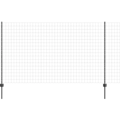 Afbeelding van vidaXL Euro Hek Set van 2 Grijs Metaal 10 x 1,4 m Duurzaam