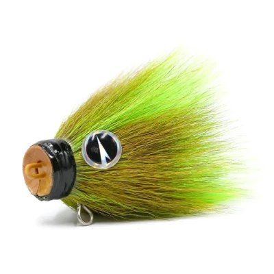 Afbeelding van VMC Baby Mustache Shallow X1 Chartreuse Jighead Loodvrij 14g Loodkoppen