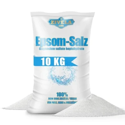 Afbeelding van Epsom zout 10 kg badzout Epsomzout magnesiumsulfaat farmaceutische kwaliteit 100% zuiver natuurlijk (2 x 5 kg)