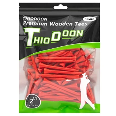 Afbeelding van THIODOON Golf Tees 2 1/8 &quot;Minder Wrijving Hout Training voor Golfer Professionele Natuurlijke Bulk 100 Count Golfing