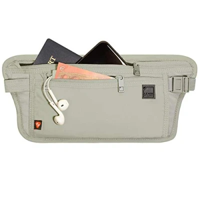 Afbeelding van Lewis N. Clark RFID blokkerende taille Stash geldriem, 28 cm, beige, geldriem