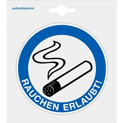 Afbeelding van Metafranc kleefpictogram/stickers/beschildering/informatiebord/deurplaat/verbodsbord/reclamebord/handelsmerk/grondstof Roken is toegestaan