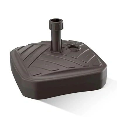 Afbeelding van GARDENIX parasolstandaard, vierkant, bruin, van kunststof, vulbaar met zand, water, grind voor tuin, strand, terras, parasol, parasolhouder, paraplustandaard, standaard