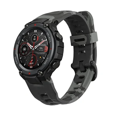 Afbeelding van kwmobile TPU Siliconen Band compatibel met Huami Amazfit T Rex/T Rex Pro Tracker camouflage donkergrijs/zwart/lichtgrijs, TPU;