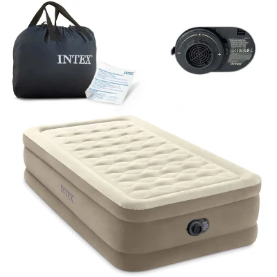 Afbeelding van Intex Twin Ultra Plush Luchtbed met ingebouwde pomp 191x99x46 cm