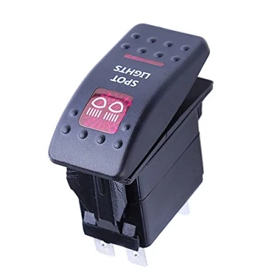 Afbeelding van Mintice 12V 20A Tuimelschakelaar Rood LED licht Schakelaar AAN/UIT Wipschakelaar Bediening Drukschakelaar Auto Vrachtwagen Boot Dashboard 5Pin Waterbestendig Light