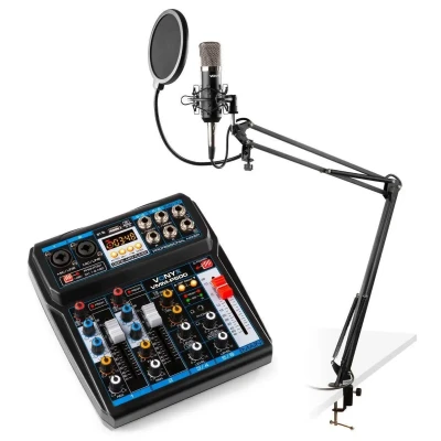 Afbeelding van Vonyx podcast starterset met mixer, CMS400 studiomicrofoon en