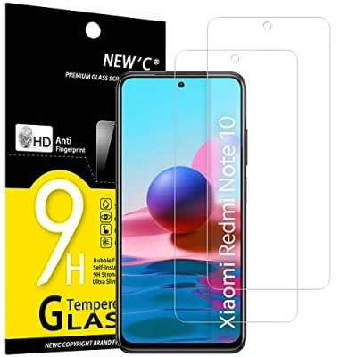 Afbeelding van NEW&#039;C 2 Stuks, Screen Protector voor Xiaomi Redmi Note 10, 10 5G, Gehard Glass Schermbeschermer Film 0.33 mm ultra transparant, resistent