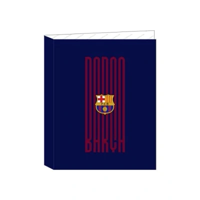 Afbeelding van F.C. Barcelona, map met 4 ringen, ideaal voor kinderen van verschillende leeftijden, comfortabel en veelzijdig, kwaliteit duurzaamheid, 26,5 x 33 cm, marineblauw/granaat, marineblauw/granaatrood.,