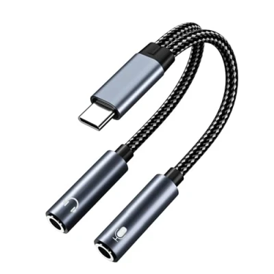 Afbeelding van MMOBIEL USB C naar 3.5mm Aux Audio Hoofdtelefoon en Microfoonadapter 32 Bit Type Dual Y Splitter Microfoon Geschikt voor iPhone 15, iPad, MacBook, Galaxy S24 S23 S22 S21