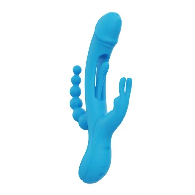 Afbeelding van HoneyPlayBox Trilux Kinky Finger Rabbit Vibrator with Anal Beads Blue