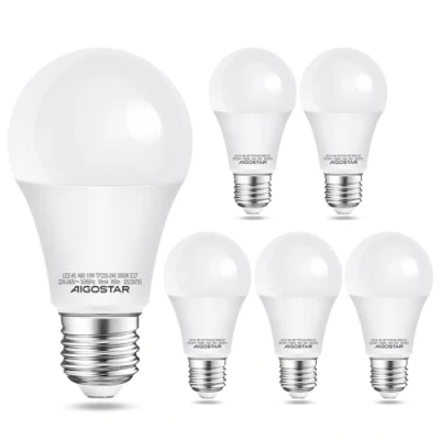 Afbeelding van Aigostar LED lamp A5 A60 10W E27 Fitting Warm Wit licht 3000K 950 lumen Set van 5 stuks.