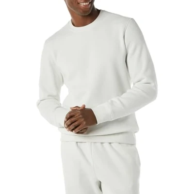 Afbeelding van Amazon Essentials Men&#039;s Fleecetrui met ronde hals (verkrijgbaar in grote en lange maten), Lichtgrijs, 3XL 4XL