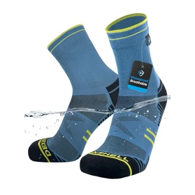 Afbeelding van DexShell Waterdichte trailloopsokken voor dames en heren, lichtgewicht Coolmax Inners met ademend PFPA vrij membraan, enkelcompressie, Wilde Blauw, S