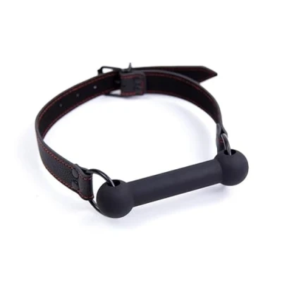 Afbeelding van FETISH ADDICT Bone Gag Ball Adjustable Silicone Black