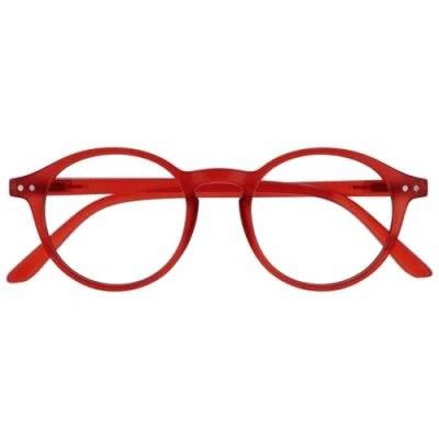 Afbeelding van OPULIZE REY Leesbril Retro Rond Montuur Matrood Heren Dames Veerscharnieren R56 Z +3.50